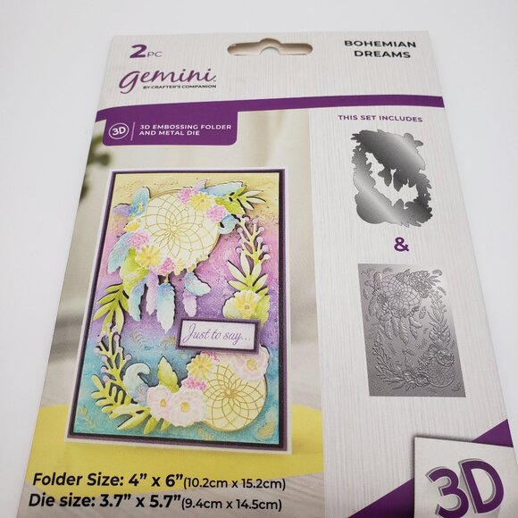 Crafters Campanion Bohenian Dreams Die Metal With  3-D Enbossing Folder - Picture 1 of 3